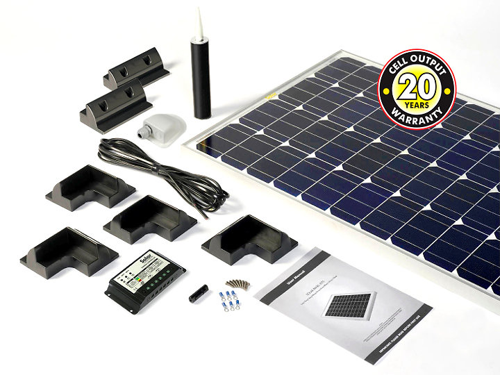 Motorhome, Campervan & Boat solar panel kits for sale. stpmh150pb